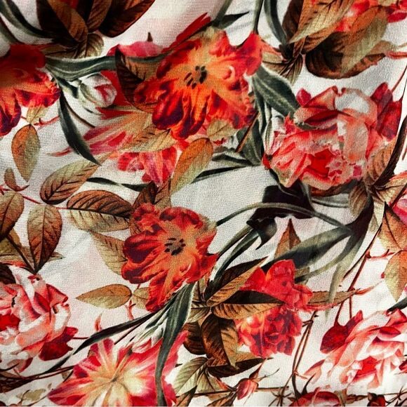 Gianni Bini Chiffon V Neck Shift Dress Wava Poppy Floral Print - Picture 9 of 14